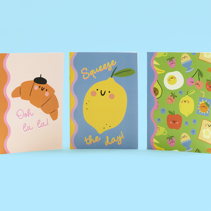 A5 Triple Foodie Friends Notebooks
