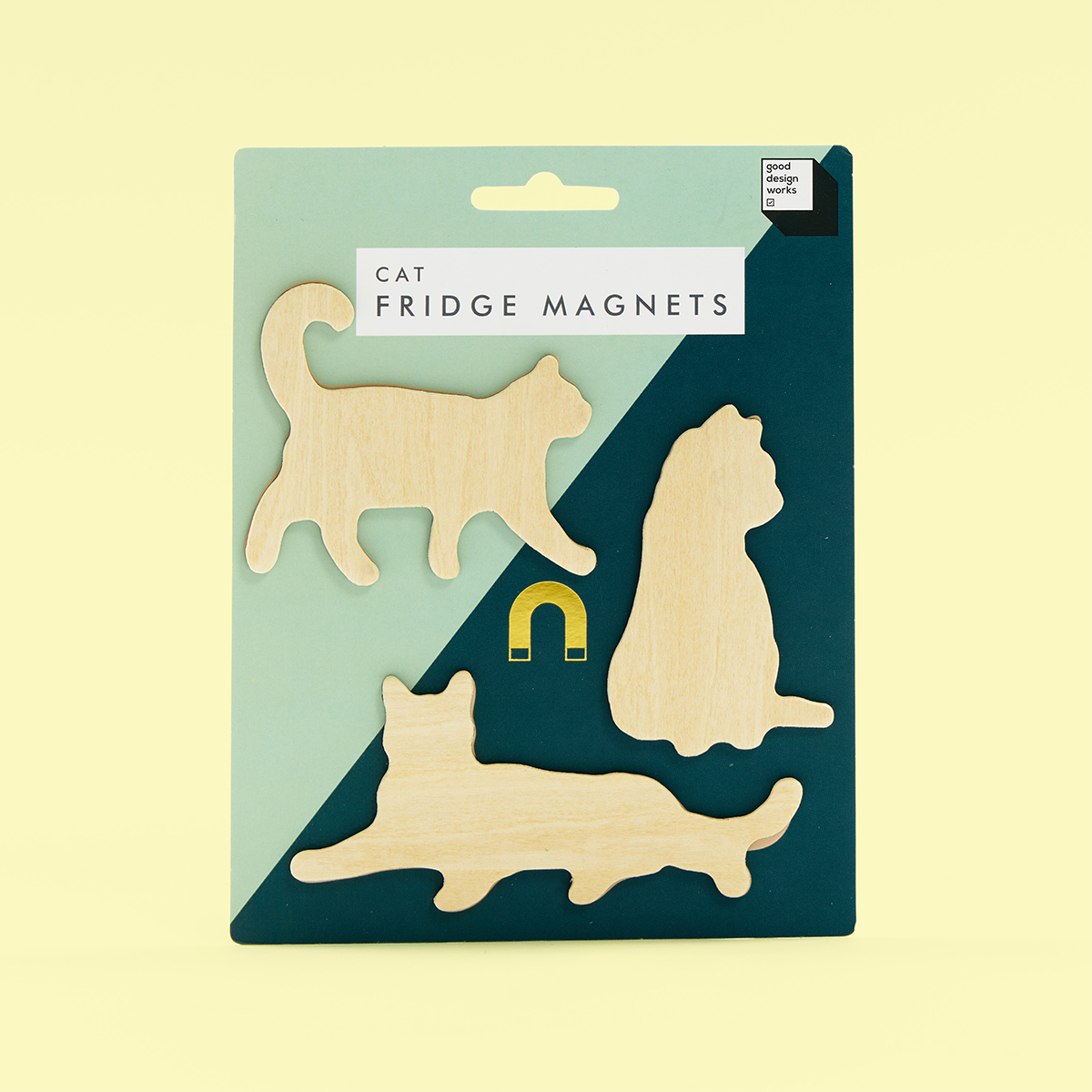 Wooden Cat Magnets
