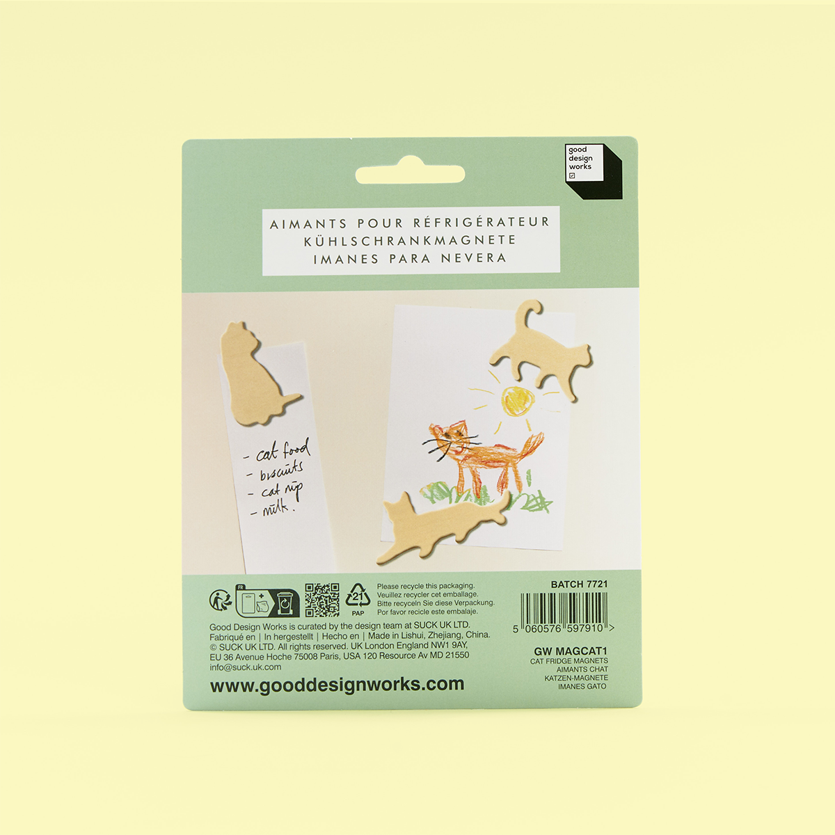Wooden Cat Magnets