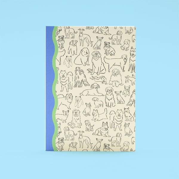 A5 Black & White Sketchy Dogs Notebook