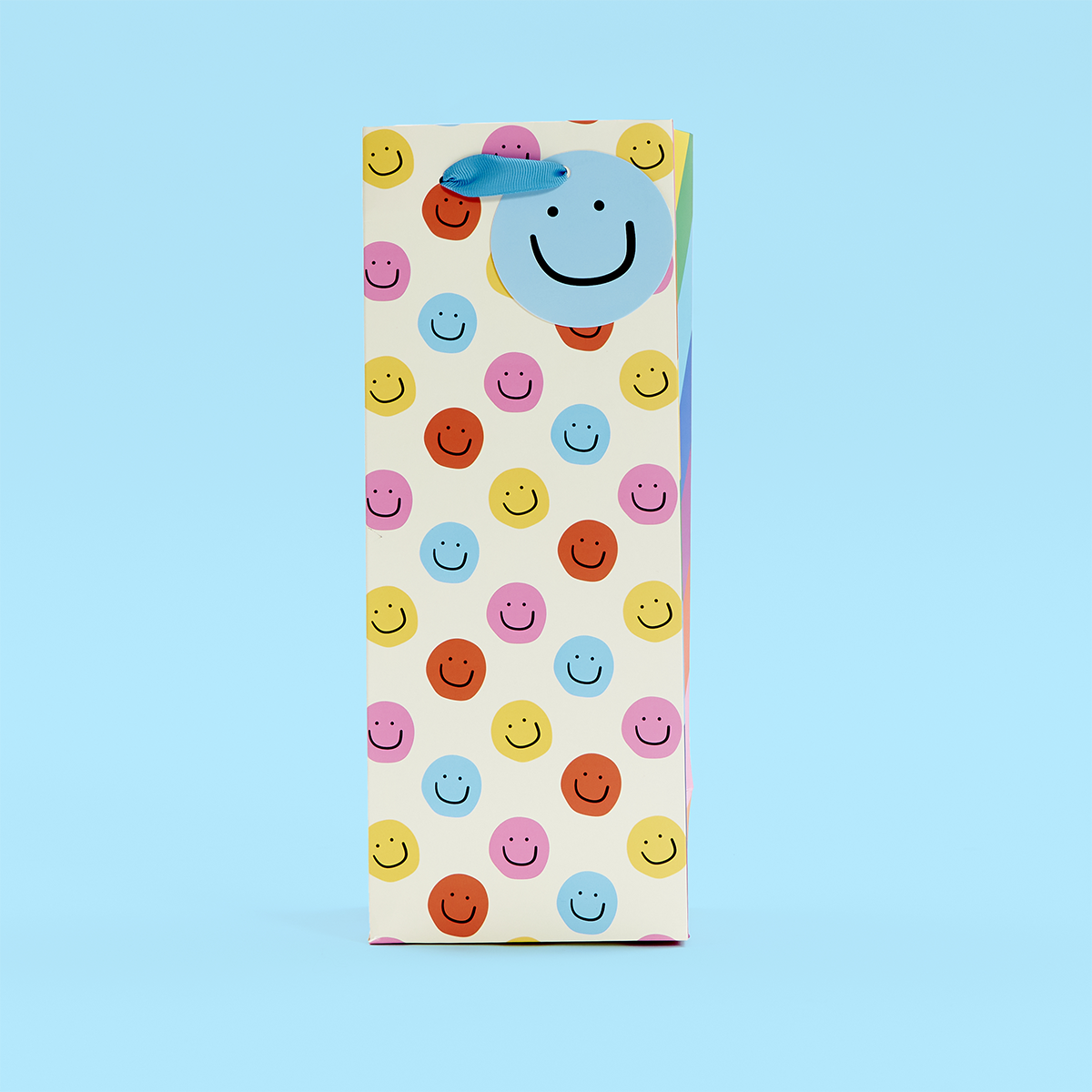 Jumbled Smiley Bottle Bag