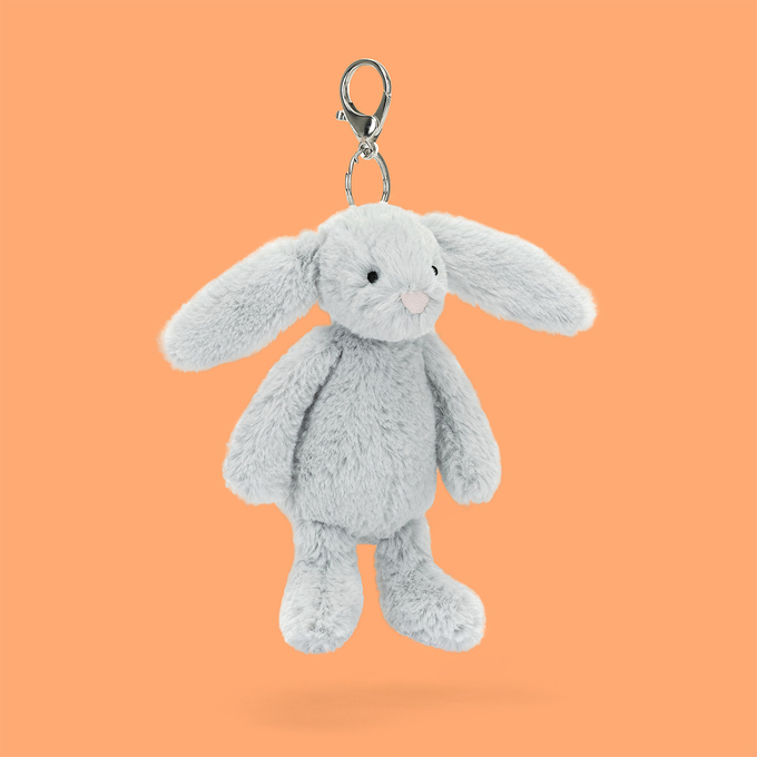 Jellycat Bashful Silver Bunny Bag Charm