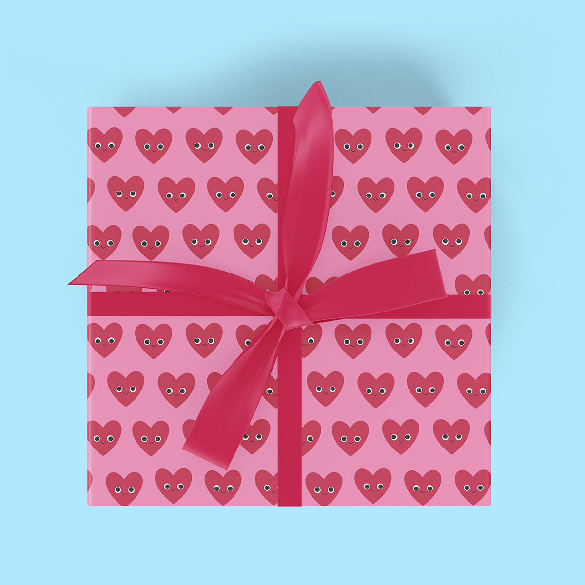 Smiley Hearts Flat Wrap