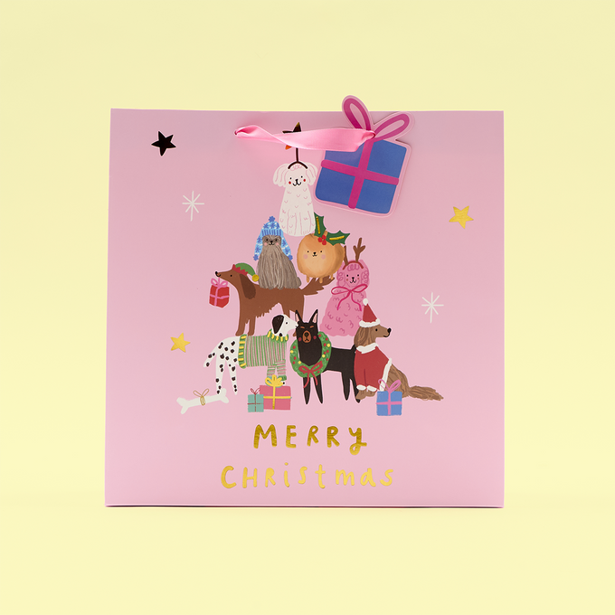 Dog Xmas Tree Gift Bag - Large