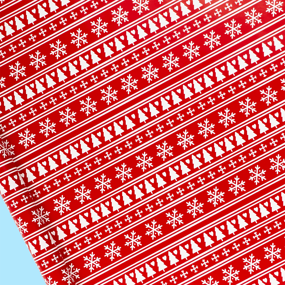 Red Fair Isle Roll Wrap