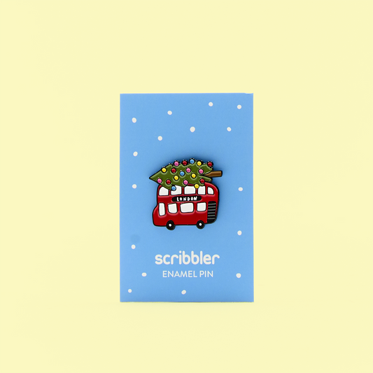 London Bus Xmas Pin Badge