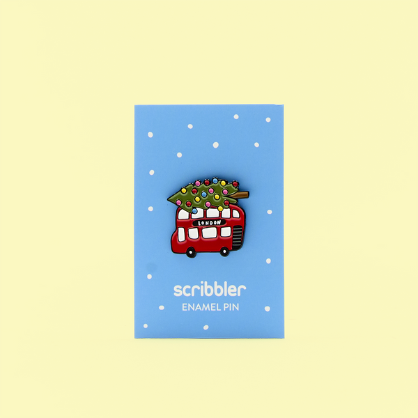 London Bus Xmas Pin Badge