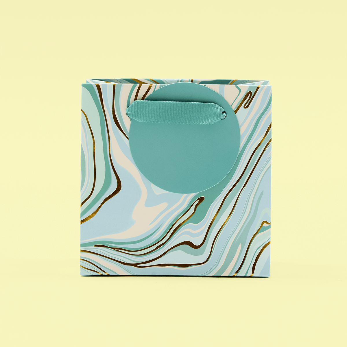 Turquoise Marble Foil Small Gift Bag