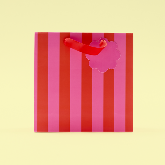 Pink and Red Stripe Medium Gift Bag