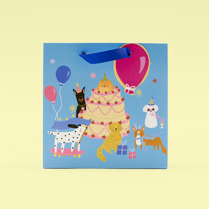 Birthday Cake Dogs Medium Gift Bag