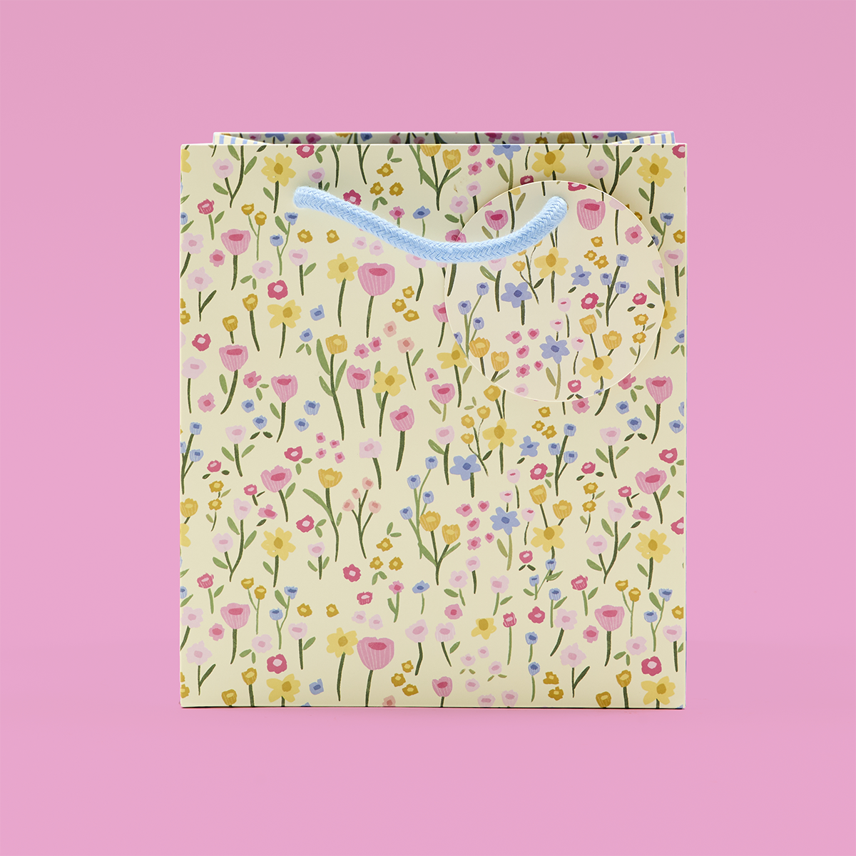 Pressed Floral Extra Wide Medium Gift Bag