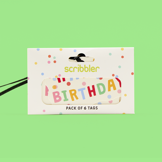 Happy Birthday On Cream Tag Pack