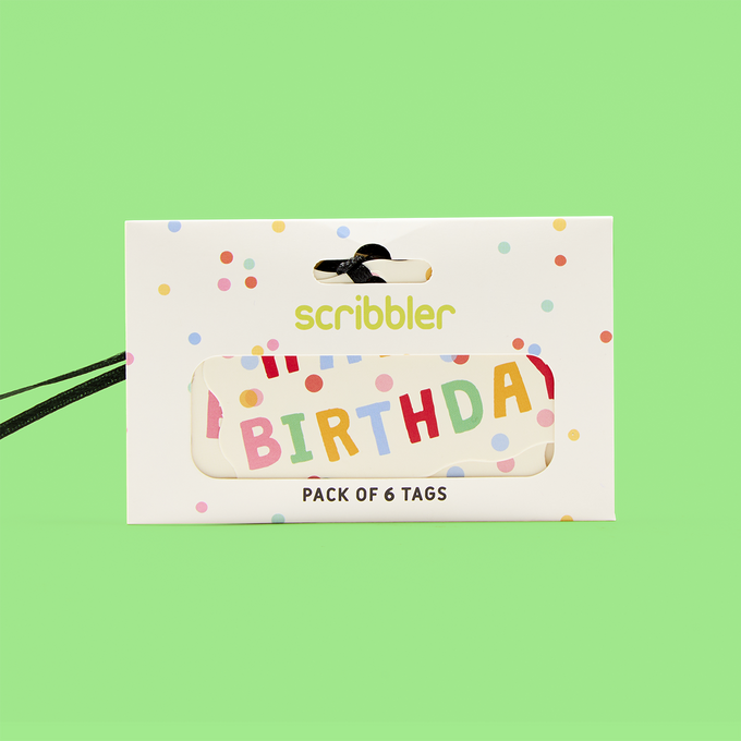 Happy Birthday On Cream Tag Pack
