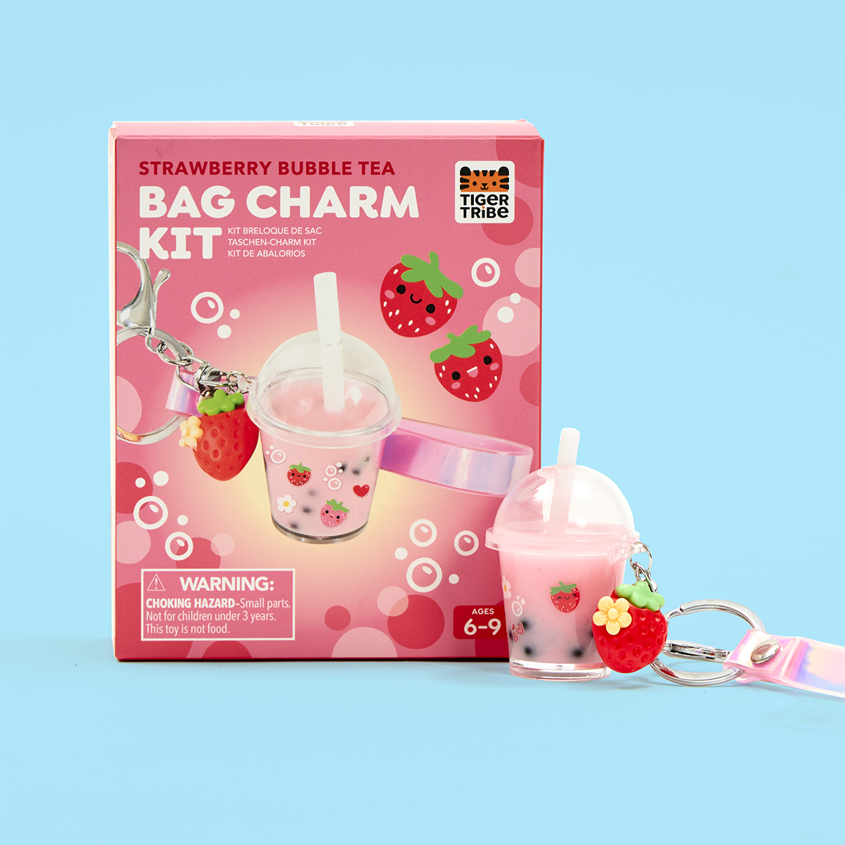 Bag Charm Kit - Strawberry Bubble Tea