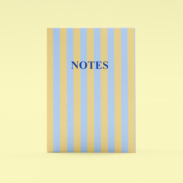 A5 PB Pastel Blue Yellow Stripe