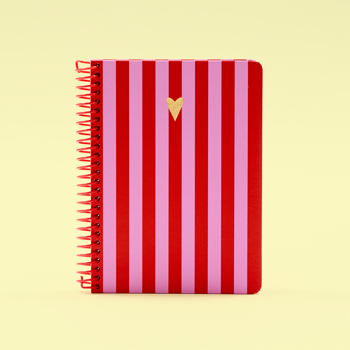 A5 Ringbound Heart on Stripes Notebook