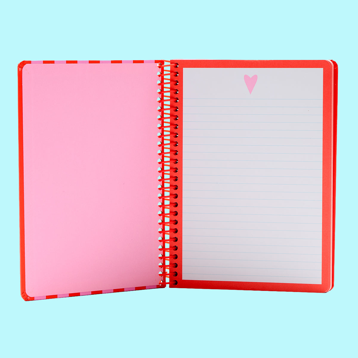 A5 Ringbound Heart on Stripes Notebook