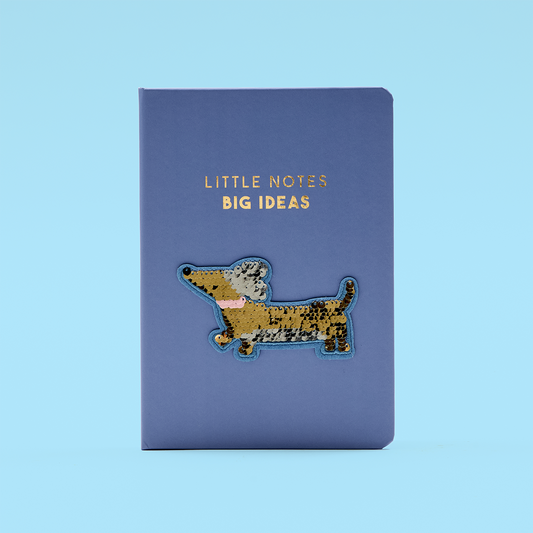 A5 Sausage Dog Sequin Notebook