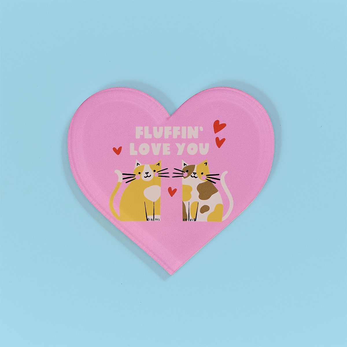 Fluffin Love You Heart Coaster