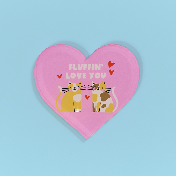 Fluffin Love You Heart Coaster