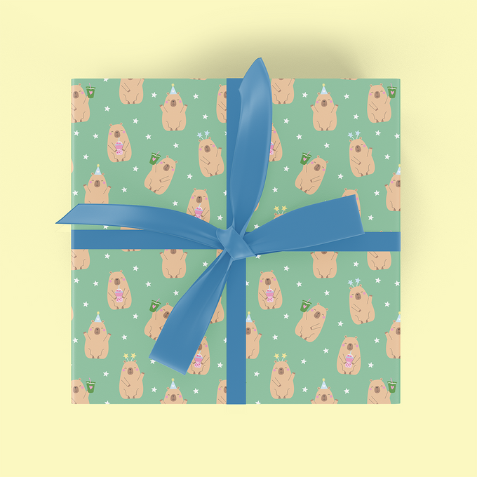 Matcha Capybara Flat Wrap