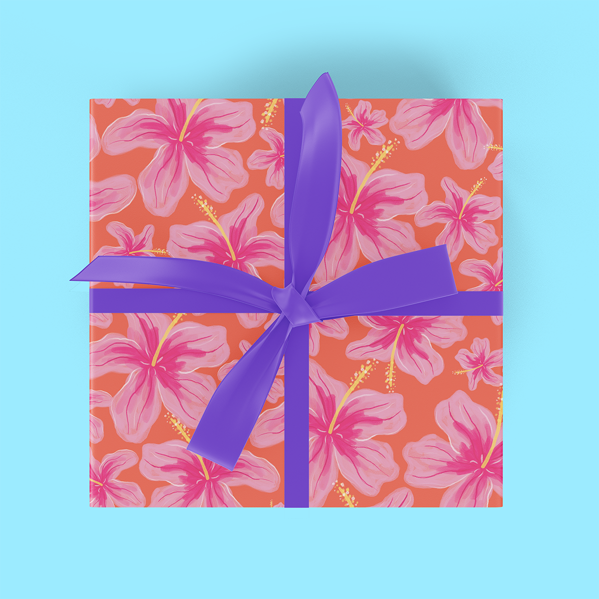 Hibiscus Floral Flat Wrap
