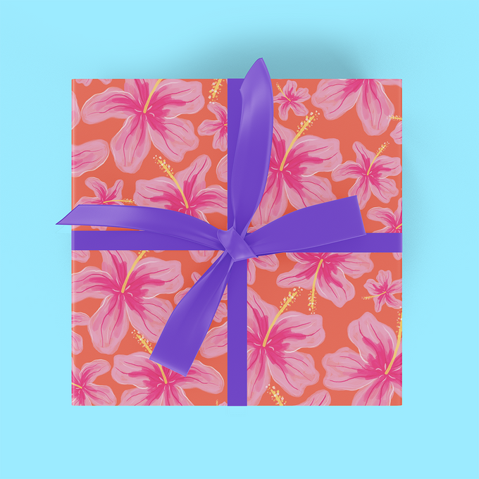 Hibiscus Floral Flat Wrap