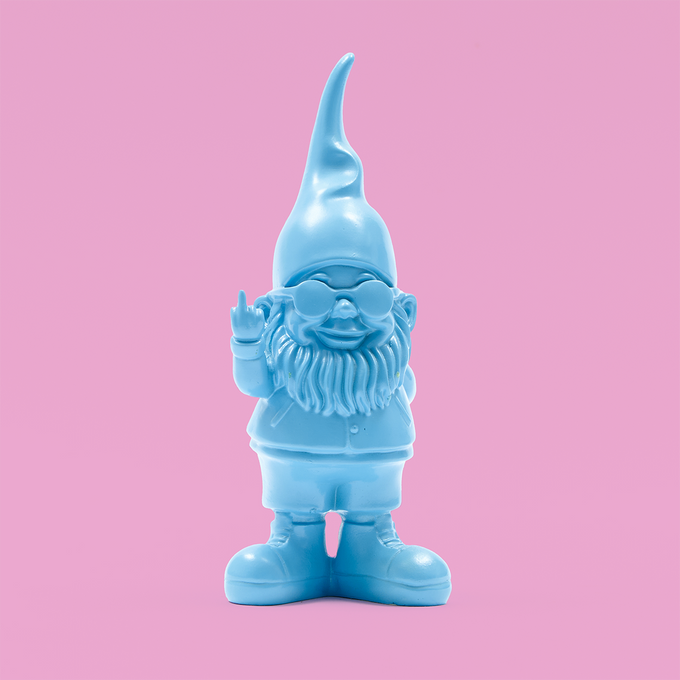Naughty Gnome Figurine - Blue