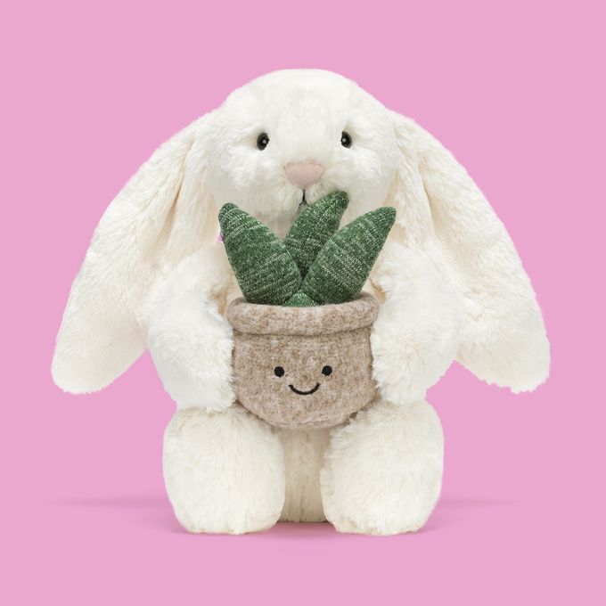 Jellycat Cream Bunny with Plant