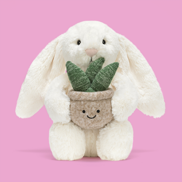 Jellycat Cream Bunny with Plant