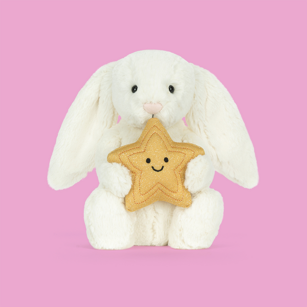 Jellycat Cream Bunny with Star – Scribbler Cards & Gifts