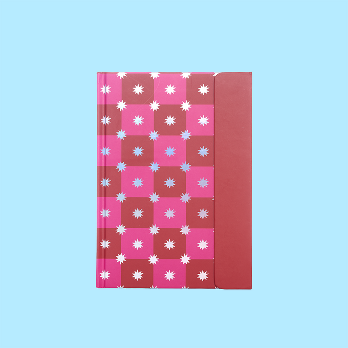 Luxe Pink Red Stars Notebook