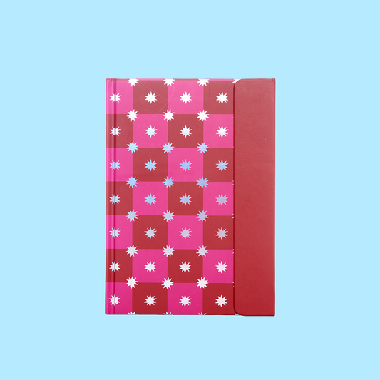 Luxe Pink Red Stars Notebook