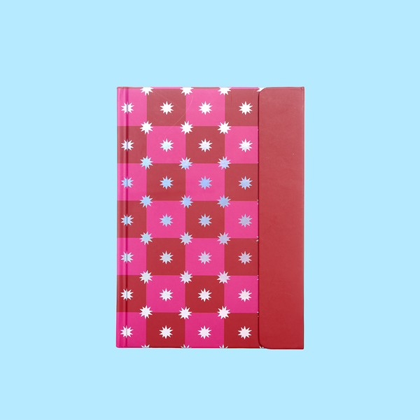 Luxe Pink Red Stars Notebook