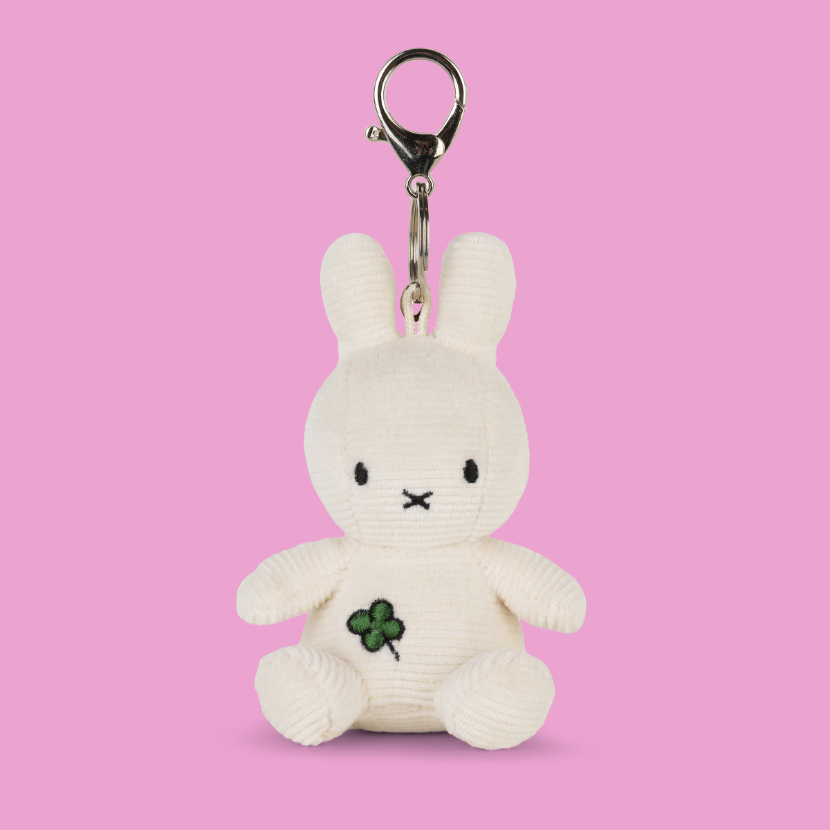 Miffy Cord Clover Keychain White