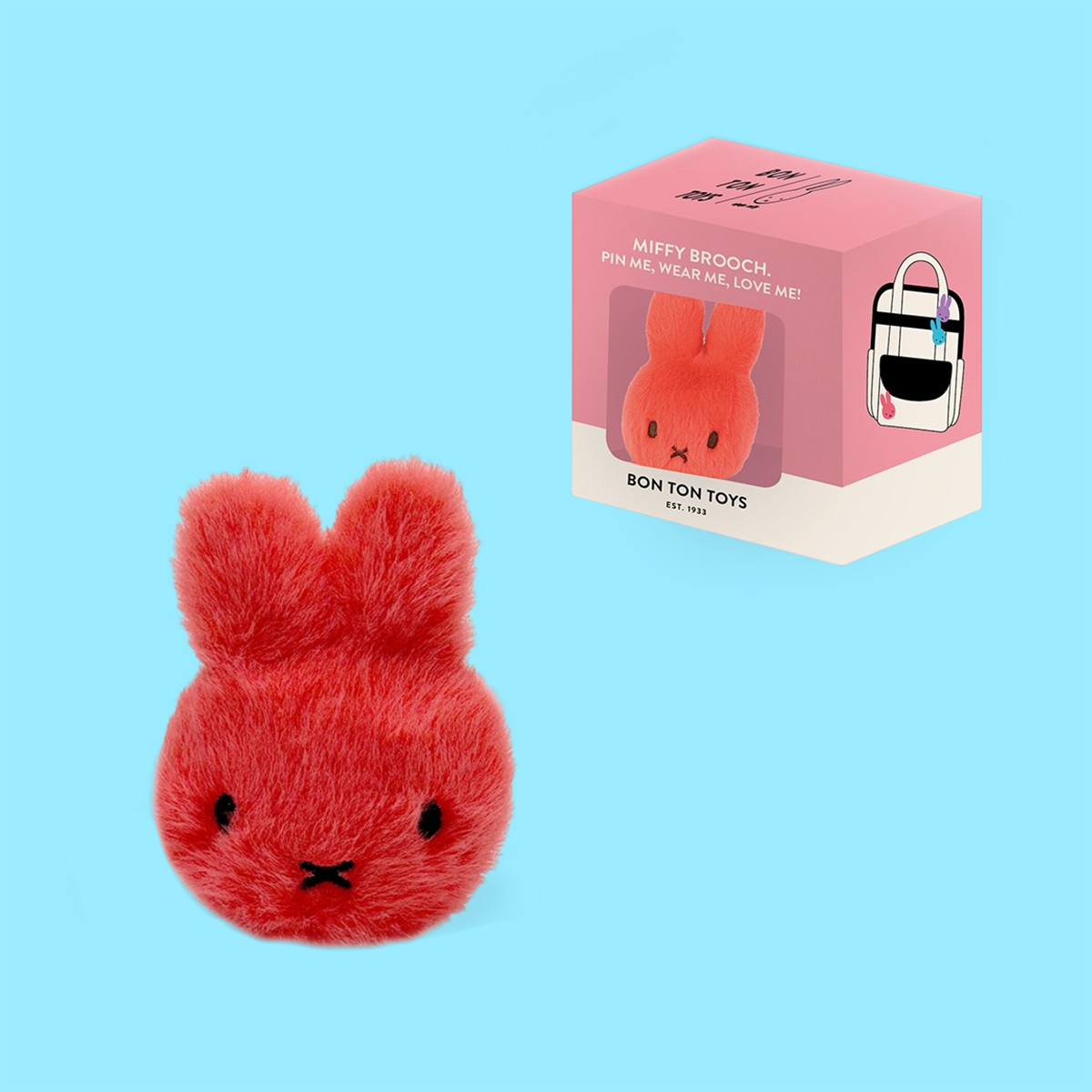 Miffy Fuzzy Broach Coral