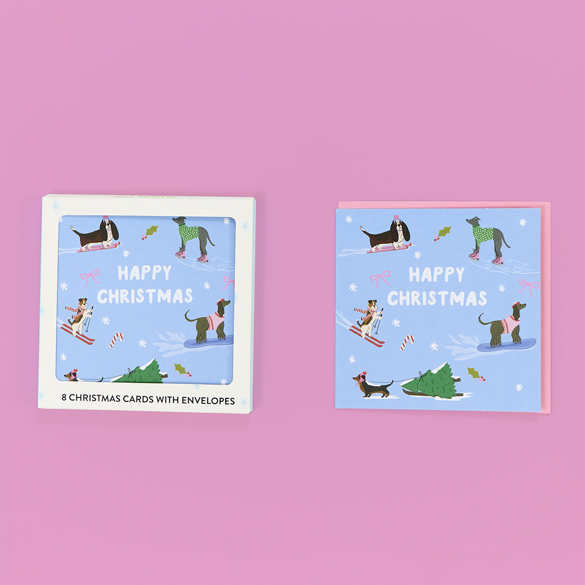 Skiing Dogs Card Pack