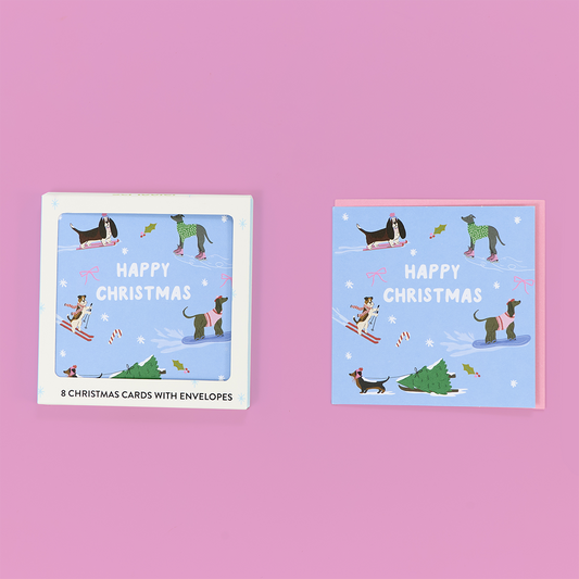 Skiing Dogs Card Pack