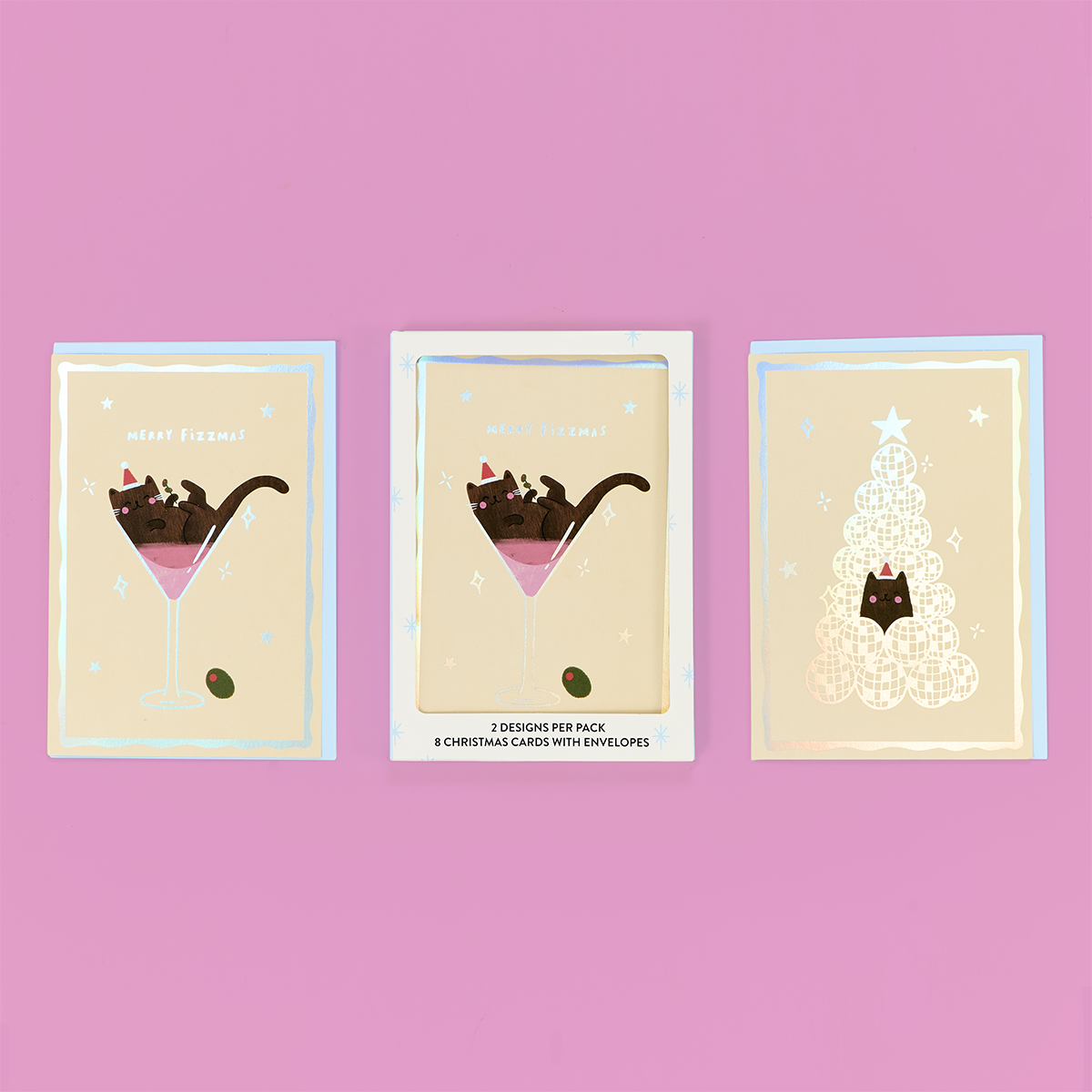 Fizzmas Martini Cat Dual Card Pack