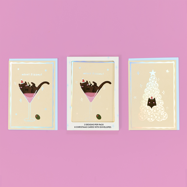 Fizzmas Martini Cat Dual Card Pack