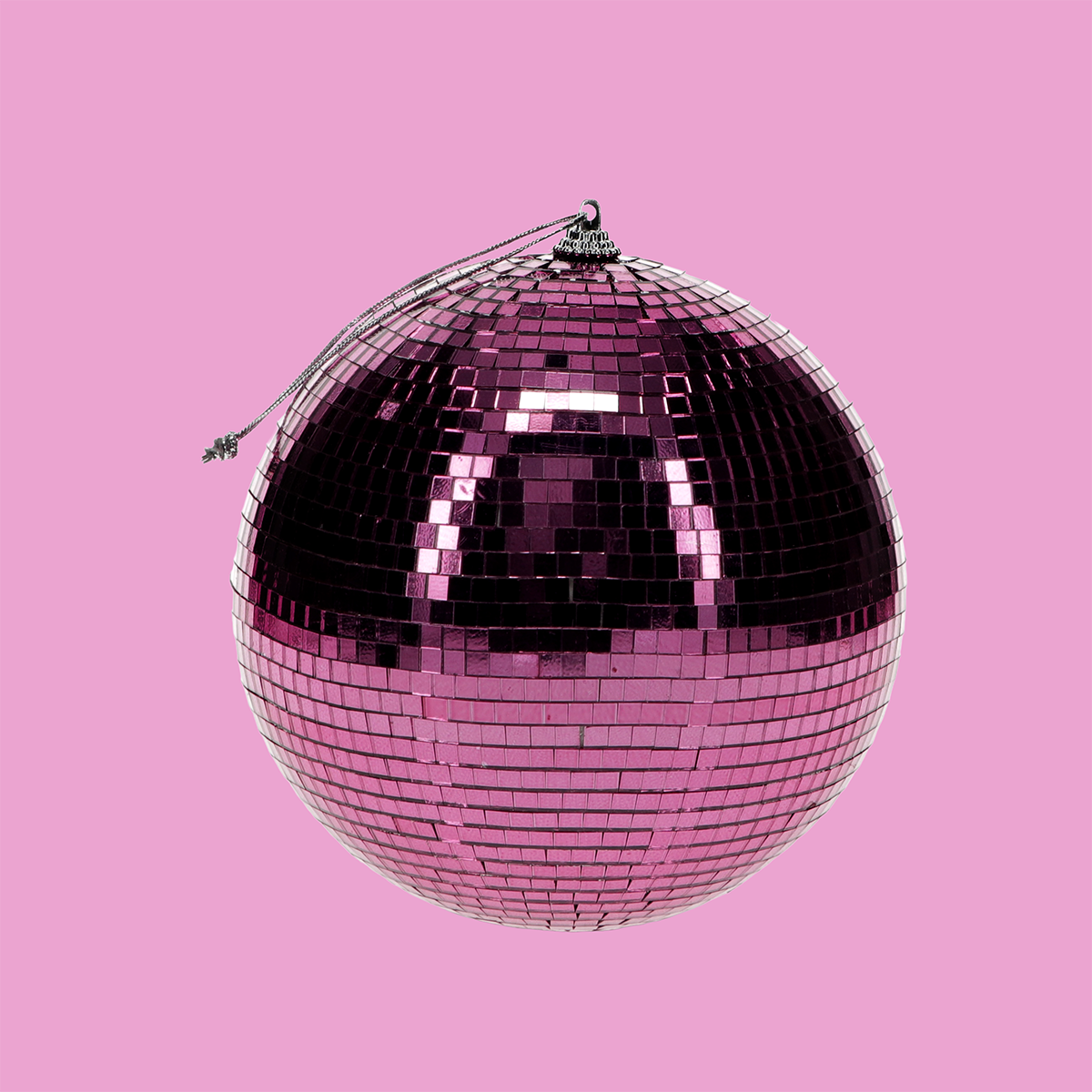 Medium Pink Hanging Disco Ball