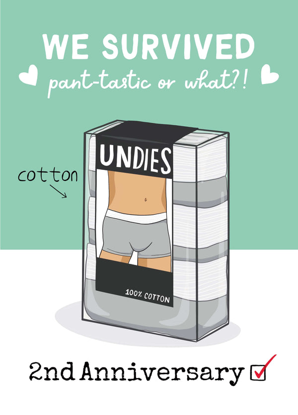 Funny 2 Year Cotton Anniversary Undies Card