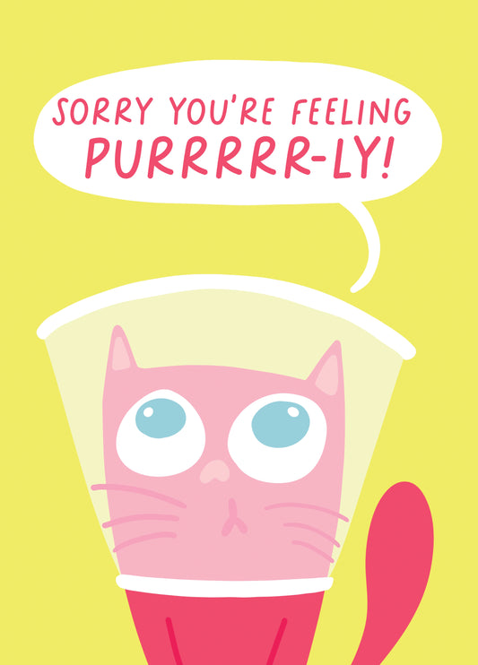 Funny Get Well Soon Cat Card For Kitty Lovers