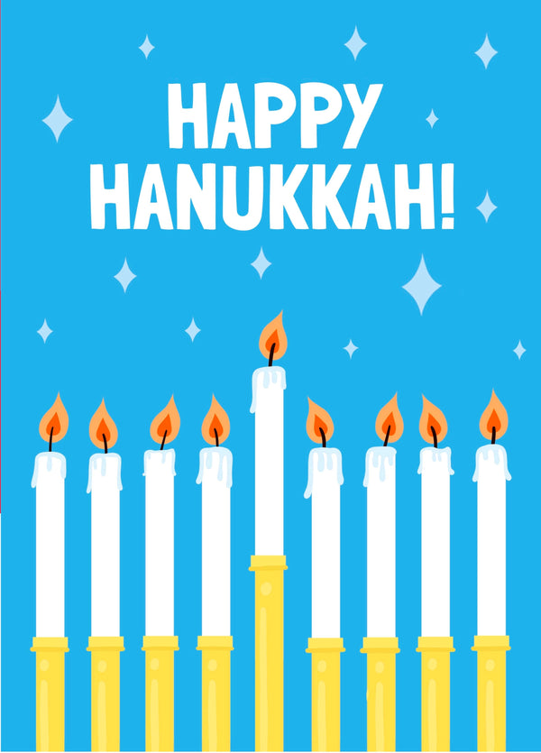 Happy Hanukkah Menorah Card