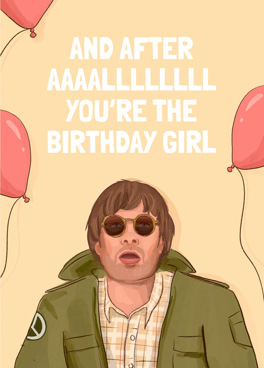 Birthday Card - Liam Gallagher - Wonderwall Pun Lyrics