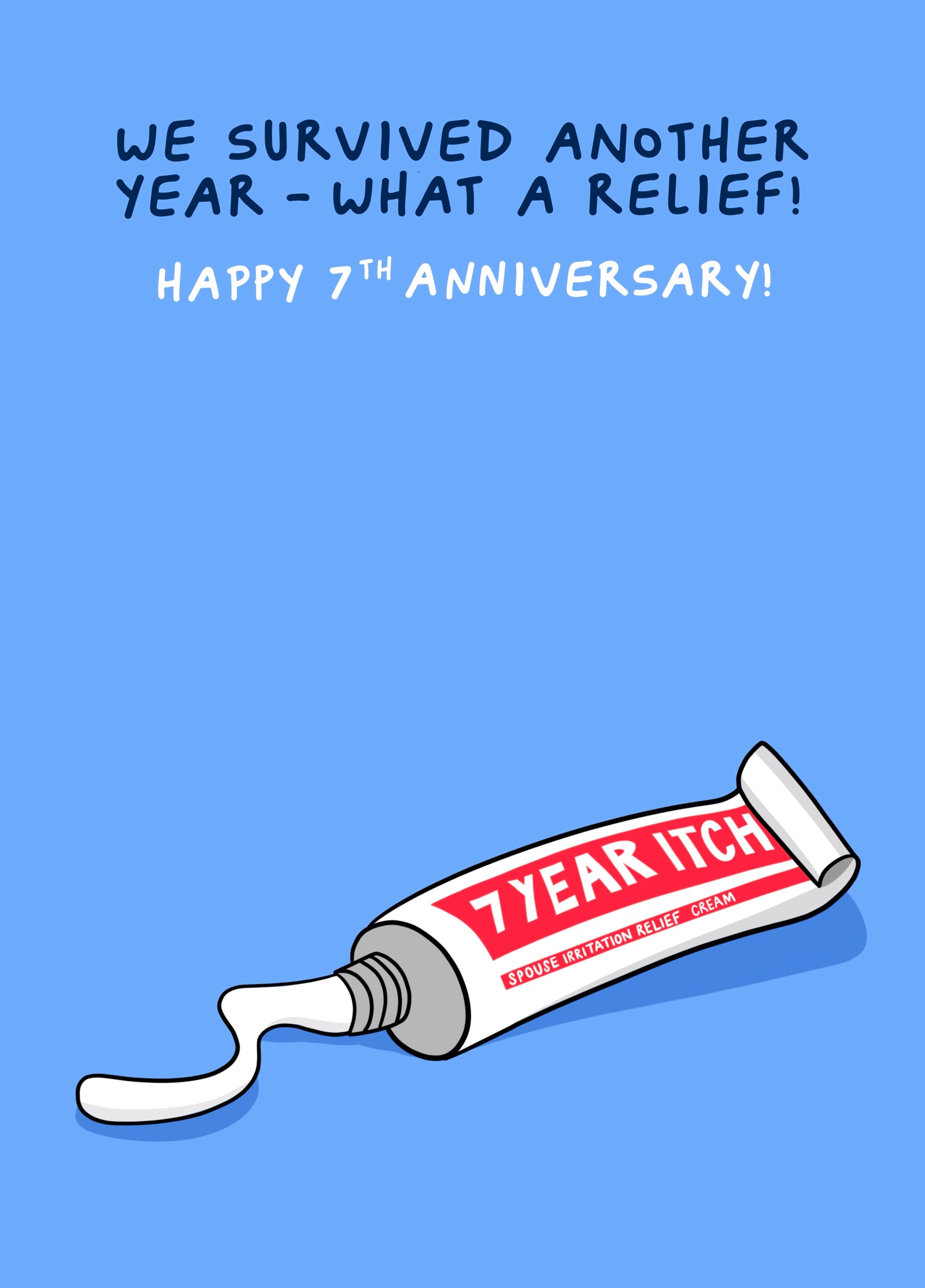 Funny Anniversary Card - 7 Year Itch 7th Anniversary Card For Husband Or Wife