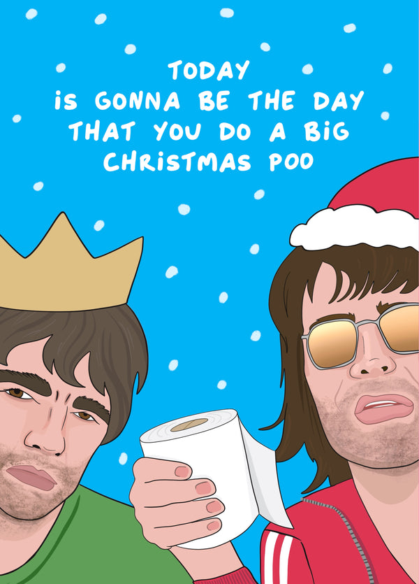 Funny Christmas Card - Oasis Wondwall Christmas Poo