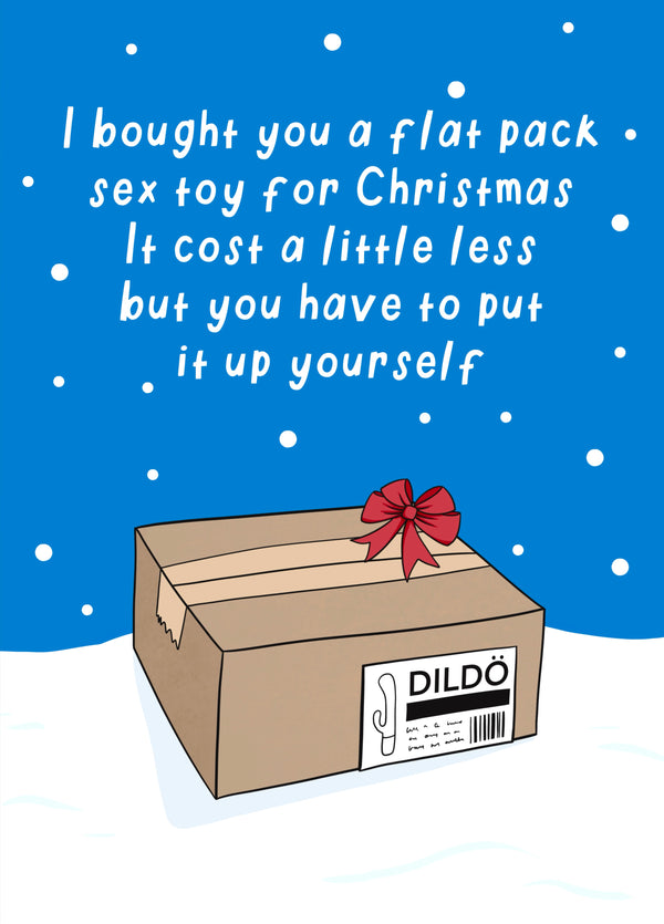 Rude Christmas Card - Dildo Sex Toy Cheeky Card For Her