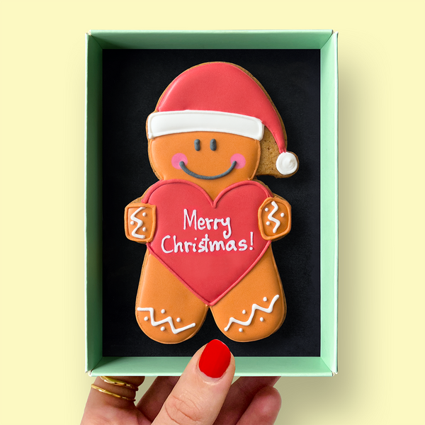 Christmas Gingerbread Person Letterbox Iced Cookie
