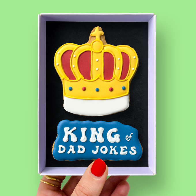 King of Dad Jokes Father's Day Letterbox Iced Cookies